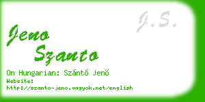 jeno szanto business card