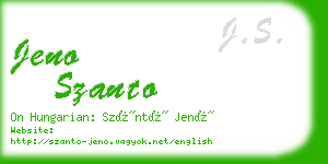 jeno szanto business card